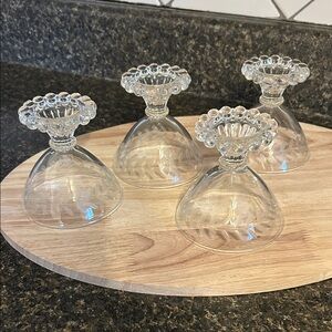 Vintage Boopie Crystal Clear dessert goblets
